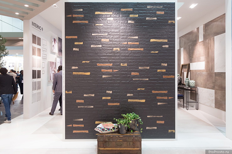 Черная плитка под кирпич от итальянской фабрики ABK