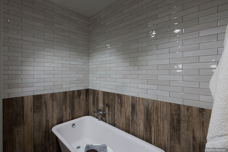 Белая глянцевая плитка под кирпич от Sant Agostino